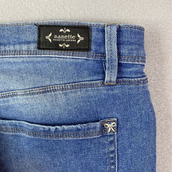 Nanette Lepore Belle High Rise‎ Crop Skinny Jeans Womens 10 Blue Denim Stretch - Picture 9 of 10